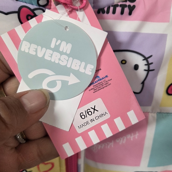 Hello Kitty Colorful Puffer Reversible Jacket - Picture 4 of 5